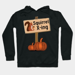 Squirrel Crossing Xing Design Hoodie